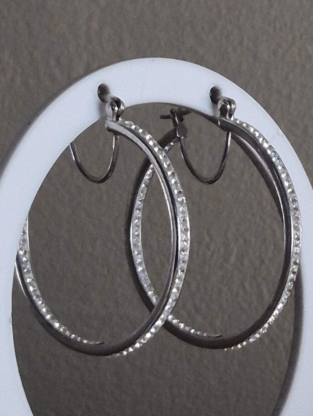Inside-Out Hoop Sterling Silver CZ Earrings